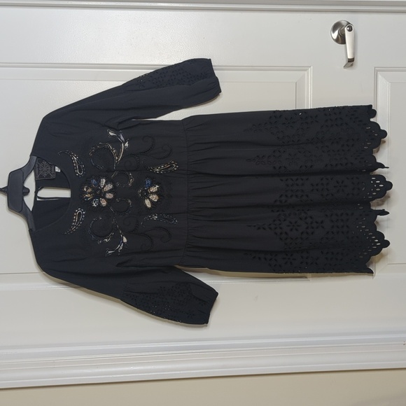 Johnny Was Merla Dress Black Cotton Embroidered Floral NWT XS - Picture 3 of 15